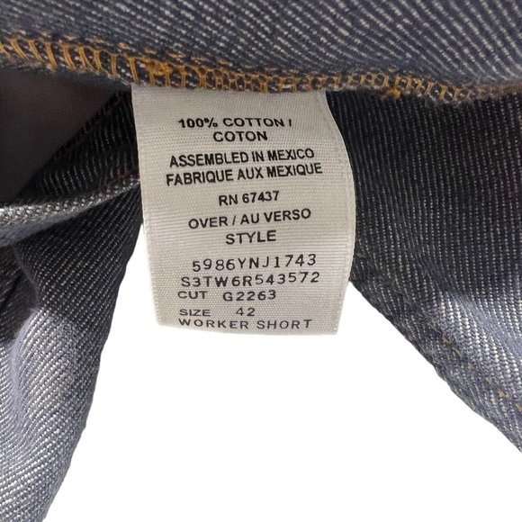 Ralph Lauren Shorts Men 40 in Silver/Blue VINTAGE Denim Polo Jean Worker - Picture 13 of 16